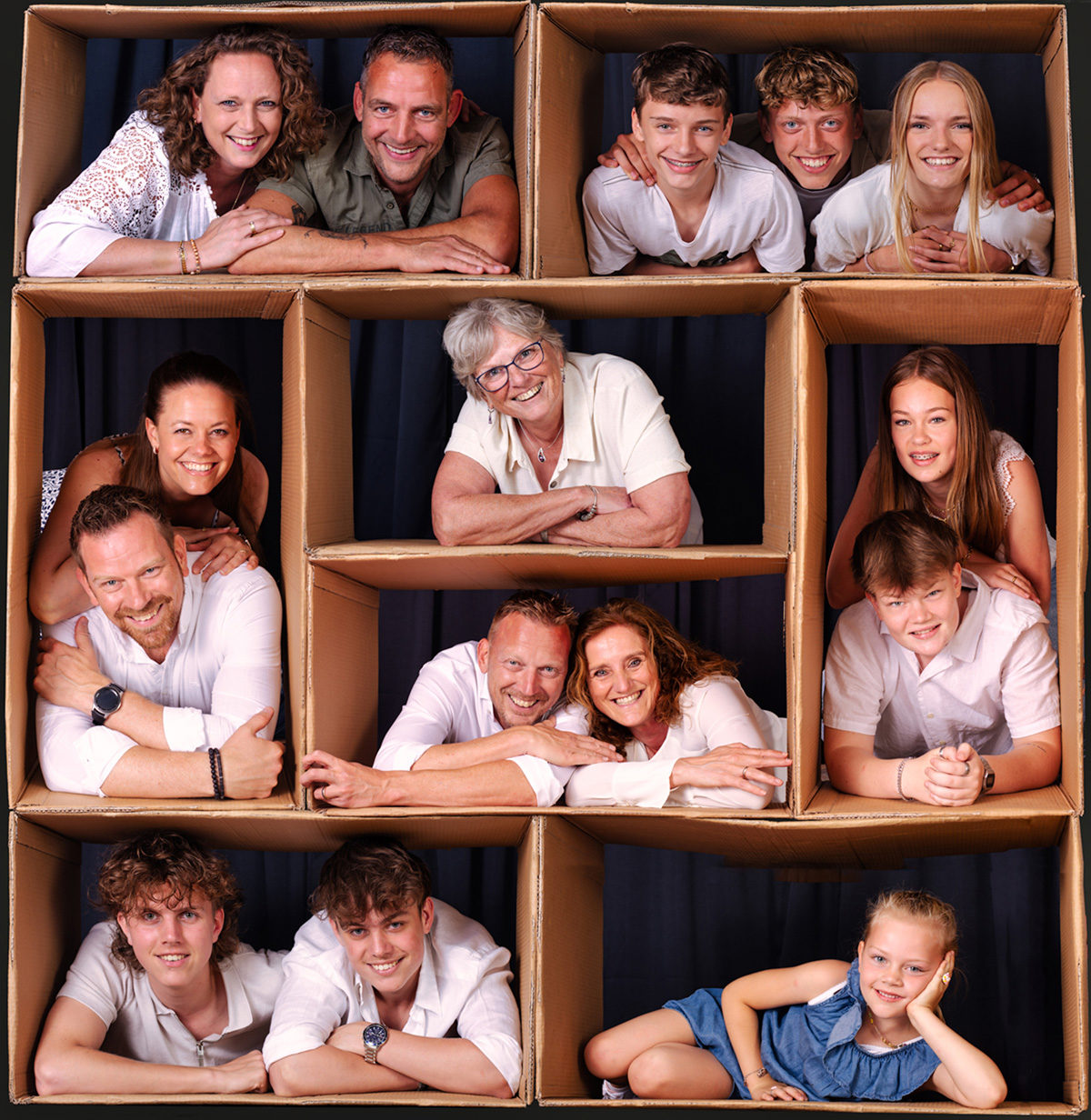 Familie in een doos