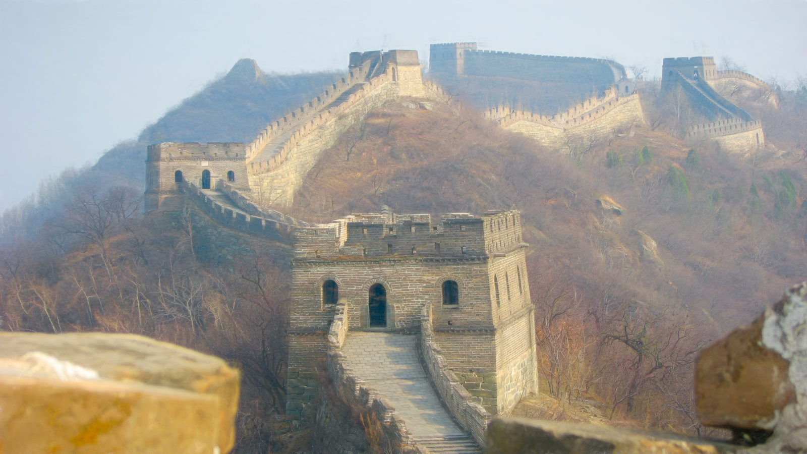 Chinese muur in middaglicht